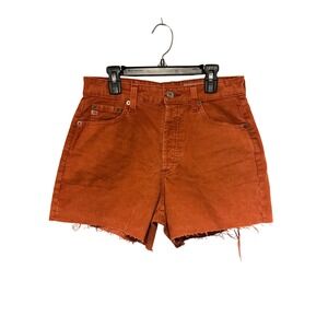 AG Adriano Goldschmied‎ Alexxis High Rise Cord Cutoff Shorts Women's 27R Orange